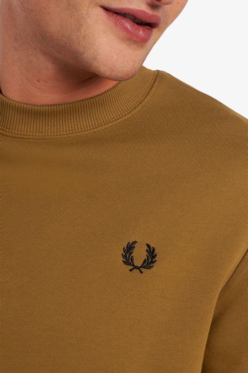 Camel Fred Perry Crew Neck Men's Sweatshirts | PH 1571TCEV